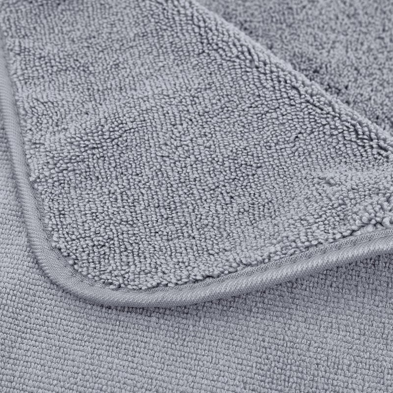 POLYTE Oversize, 60 x 30 in., Quick Dry Lint Free Microfiber Bath Towel Set, 6 Piece (Gray) - Image 4